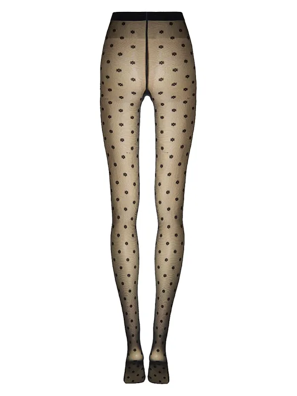 Daisy Embroidered Tights