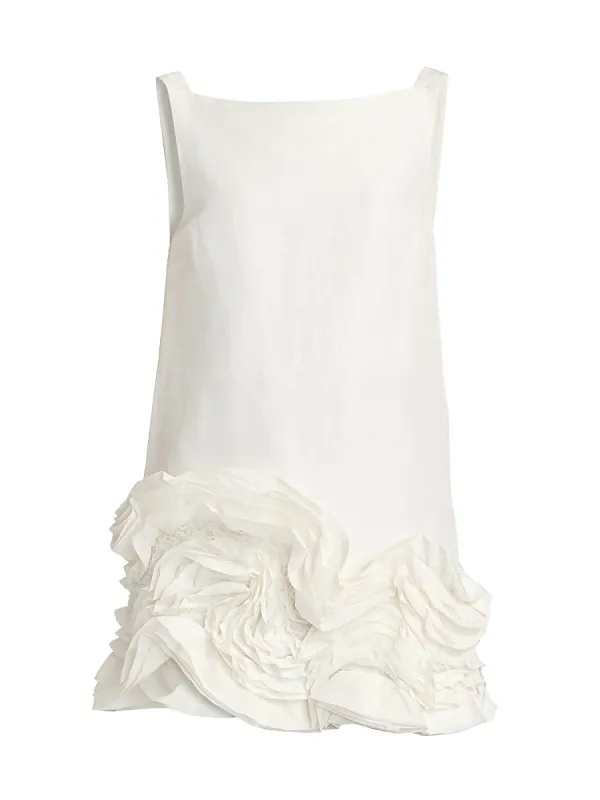Harris Linen/Silk Ruffled A-Line Minidress
