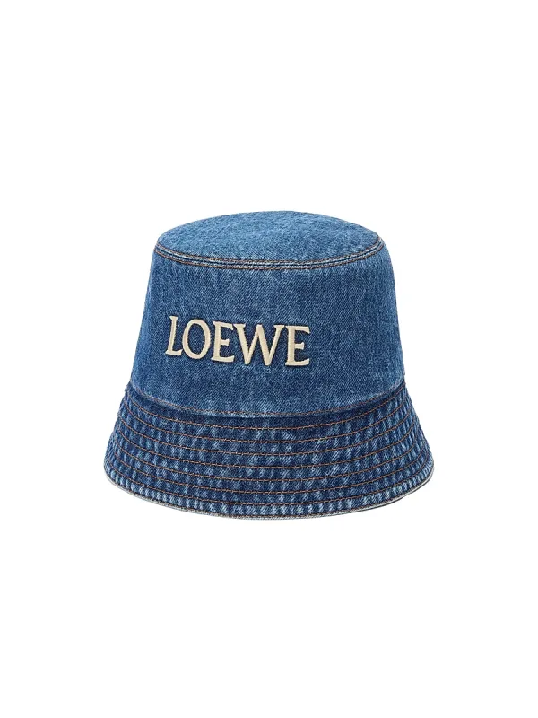 Logo-Embroidered Denim Bucket Hat