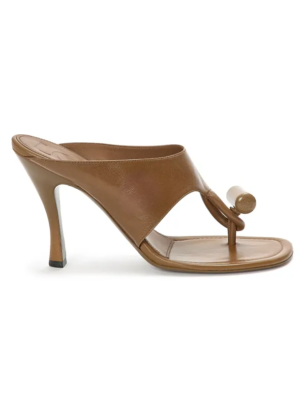 90MM Toggle Thong Leather Sandals