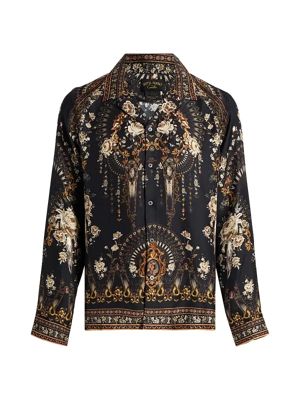 Silk Long-Sleeve Camp Shirt by Camilla