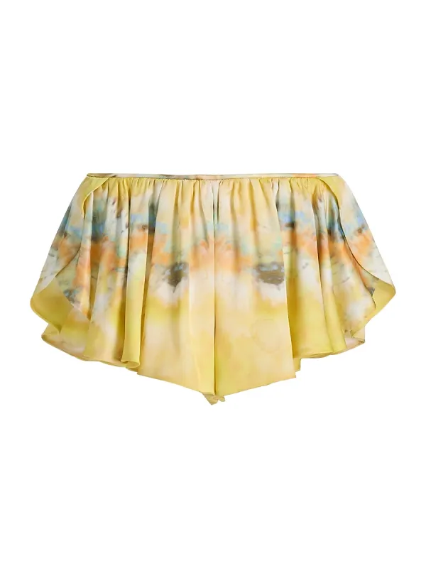 Alchemy Tuck Silk Micro Shorts by Zimmermann