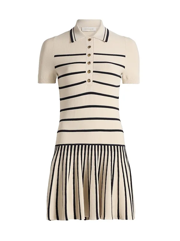 Luna Striped Polo Minidress