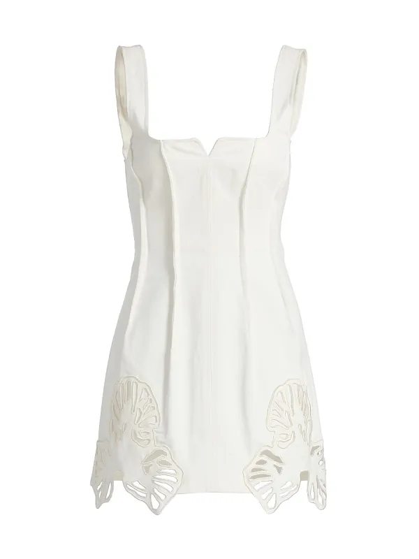Leven Embroidered Pleated Cotton Minidress by Acler