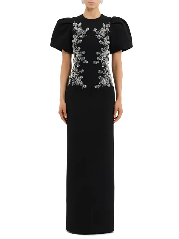 Zephyr Embellished Puff-Sleeve Gown by Rebecca Vallance