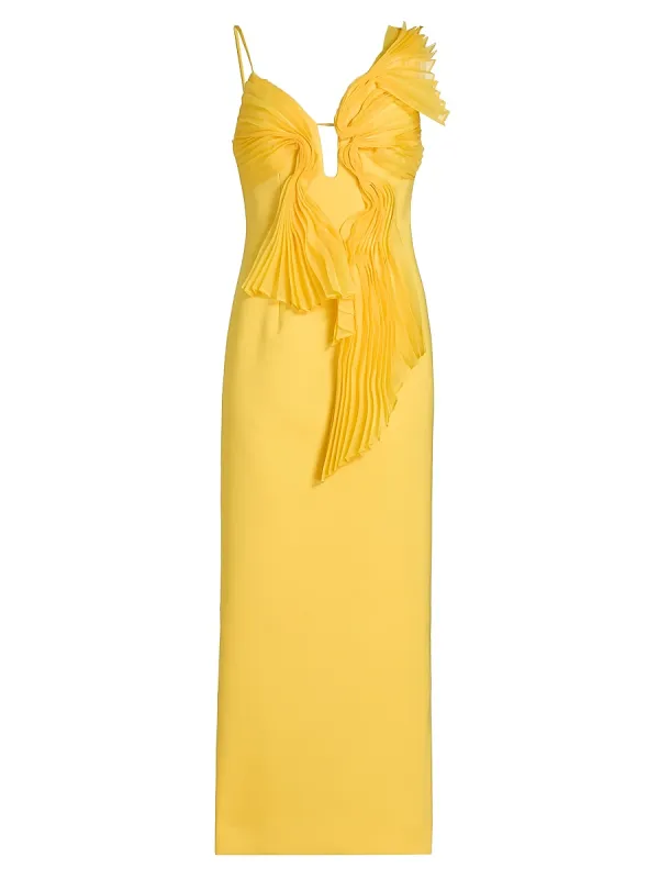 Ellicombe Organza Pleat Midi-Dress