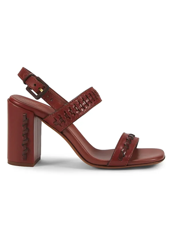 Alchemy 85MM Woven Leather Block-Heel Sandals
