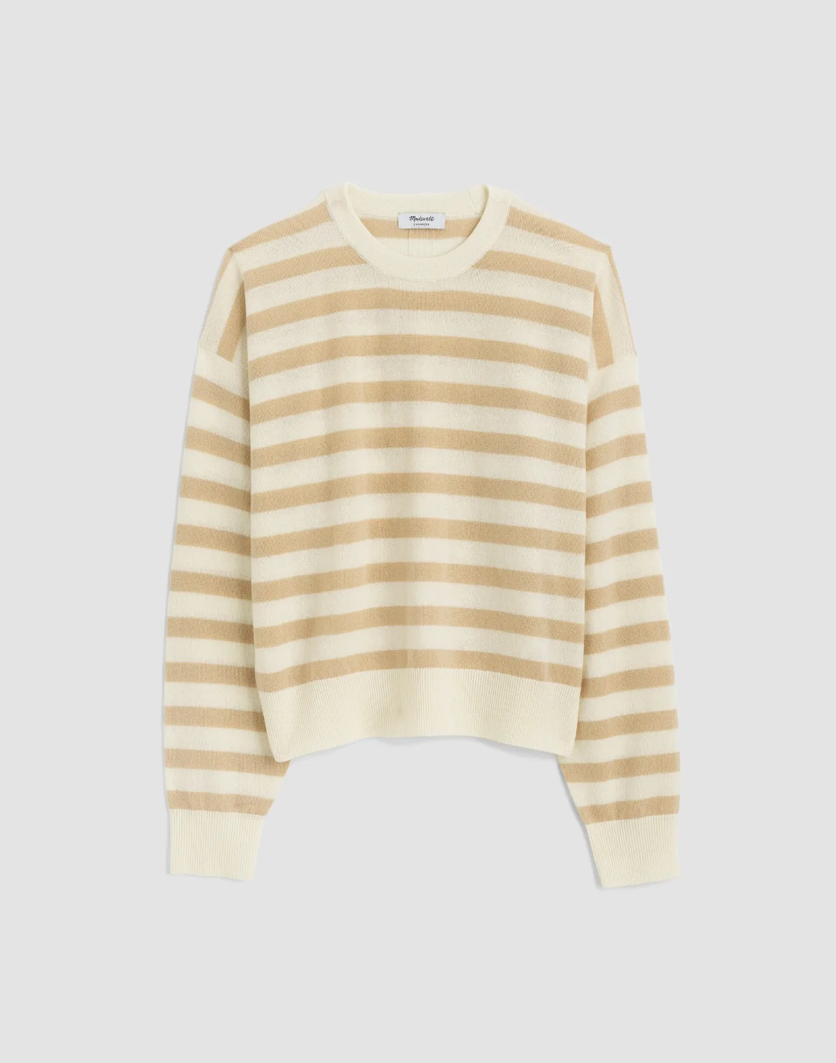 Rib-Stitch Crewneck Sweater in Cashmere by MW