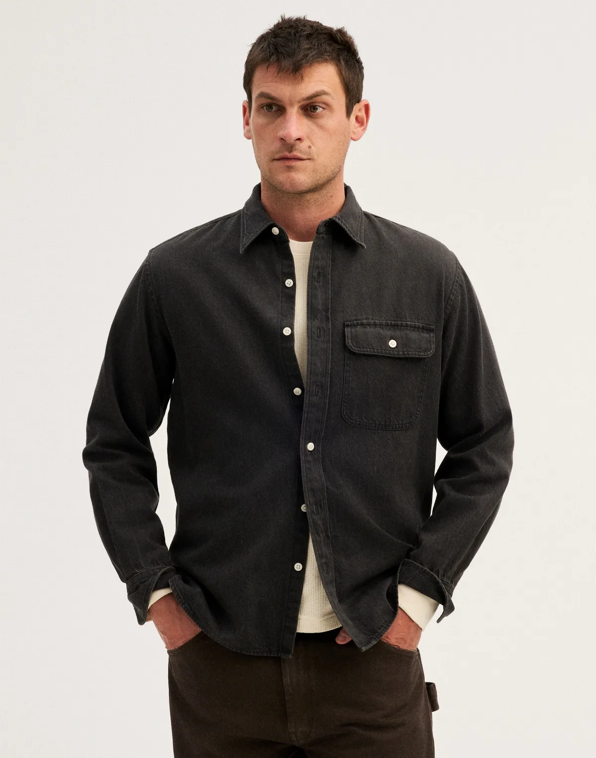 Single-Pocket Shirt in SoftFade Denim by MW