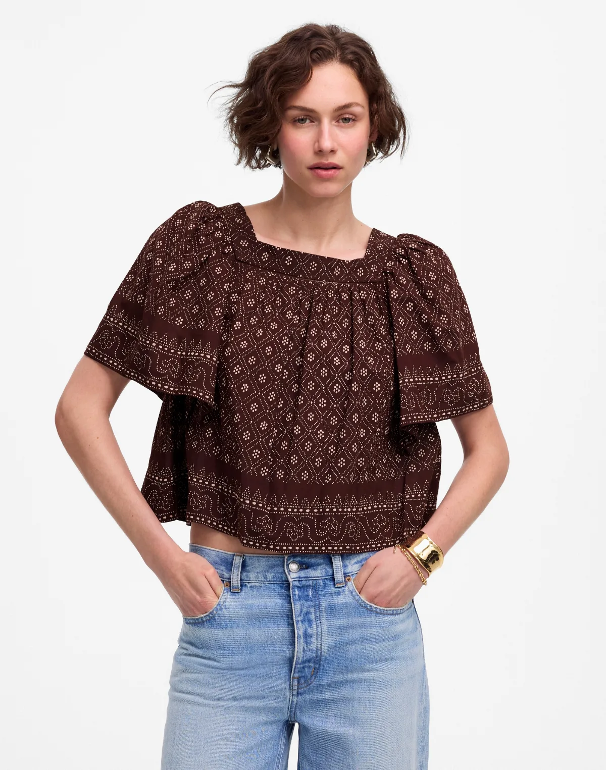 Flutter-Sleeve Top in Floral by MW