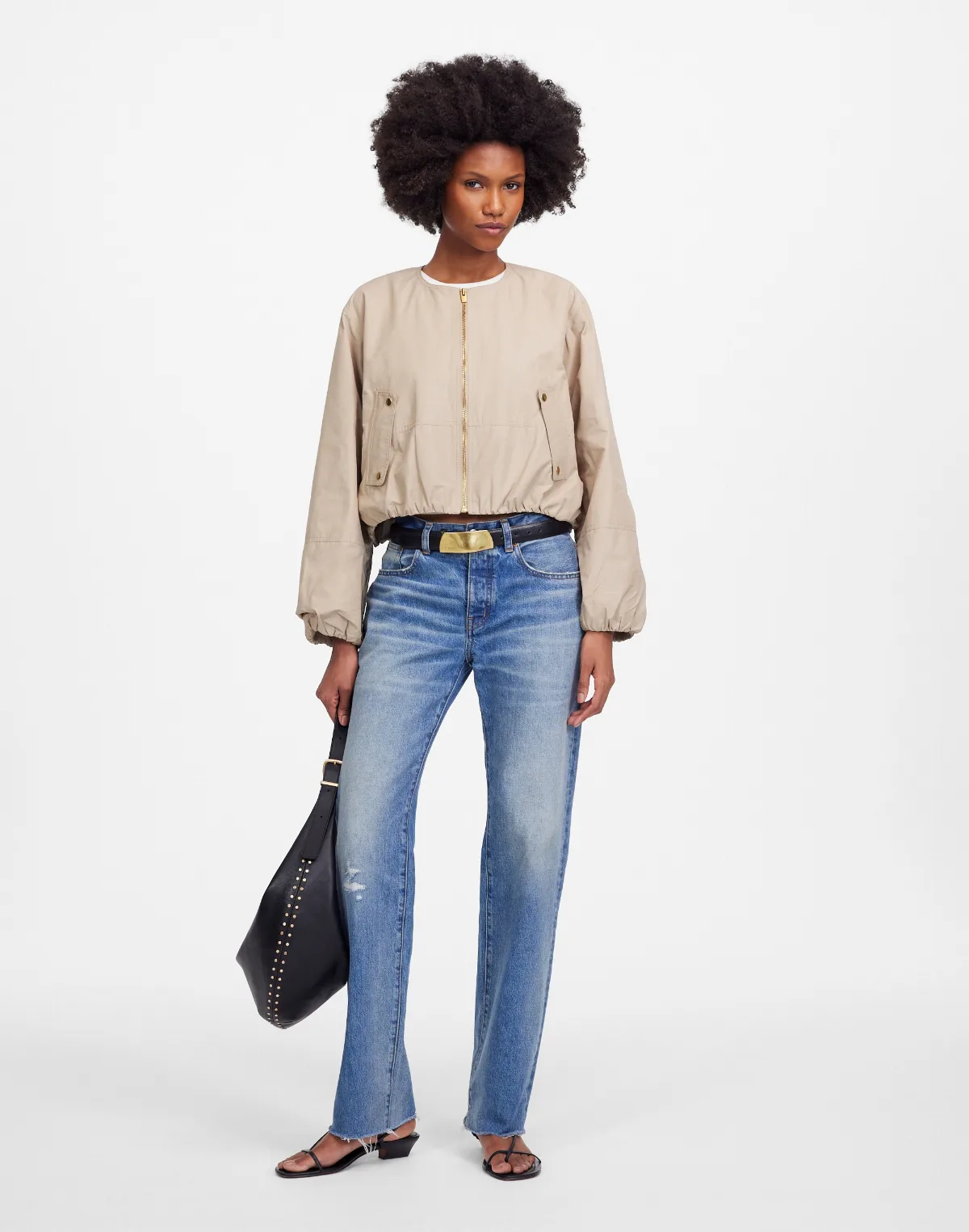 Bubble-Sleeve Bomber Jacket by MW