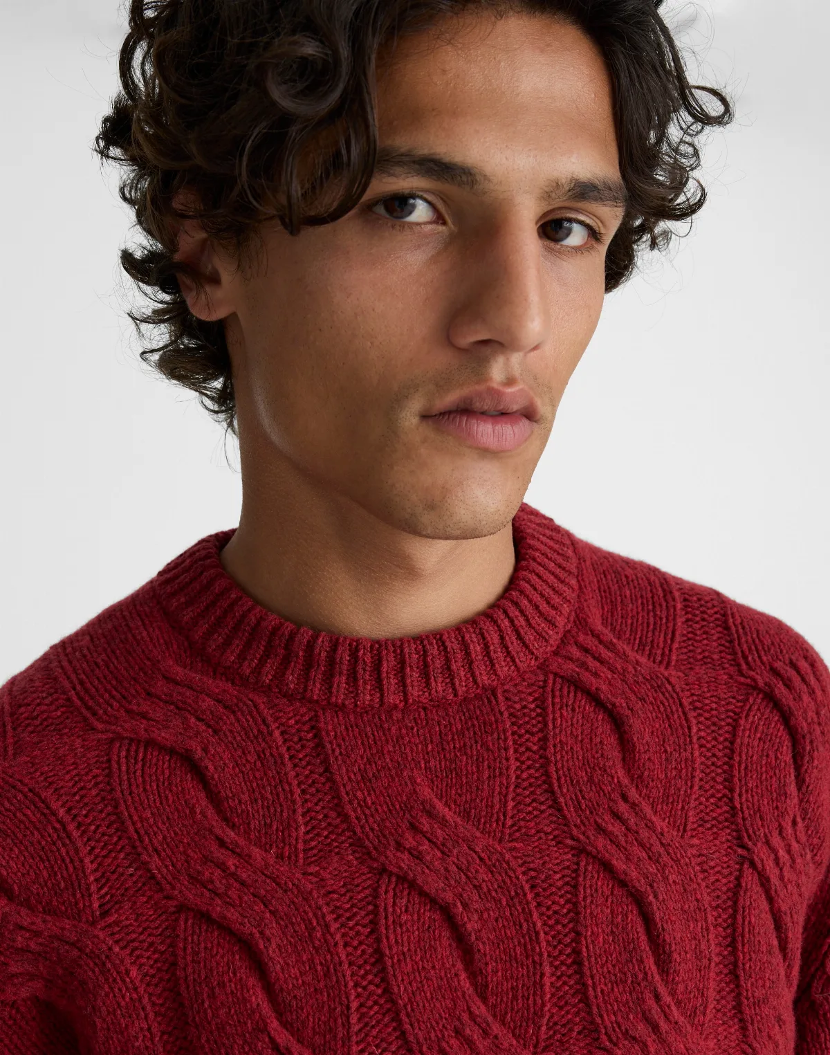 Cable-Knit Crewneck Sweater by MW