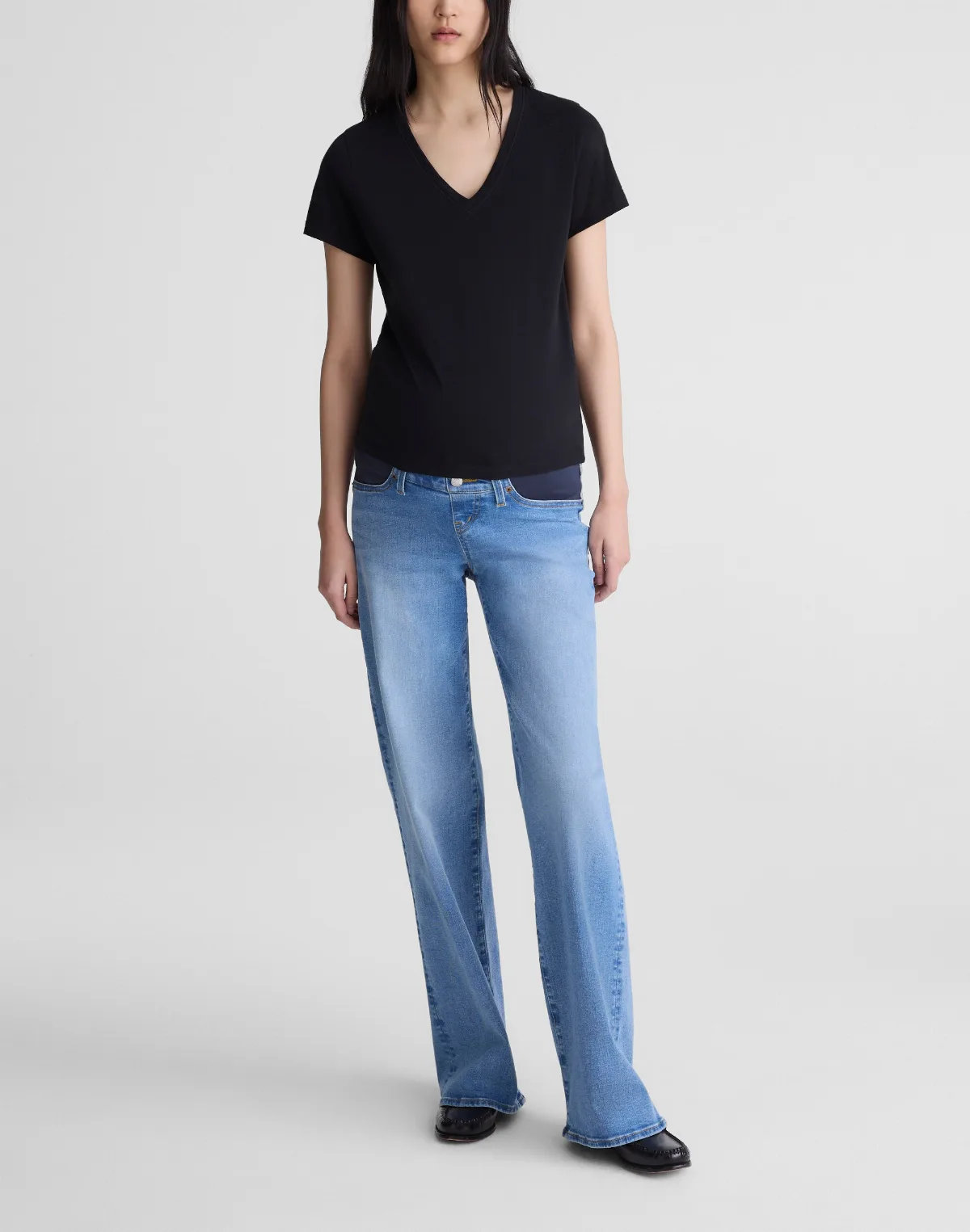 The Maternity Wide-Leg Jean in Super Stretch Denim by MW