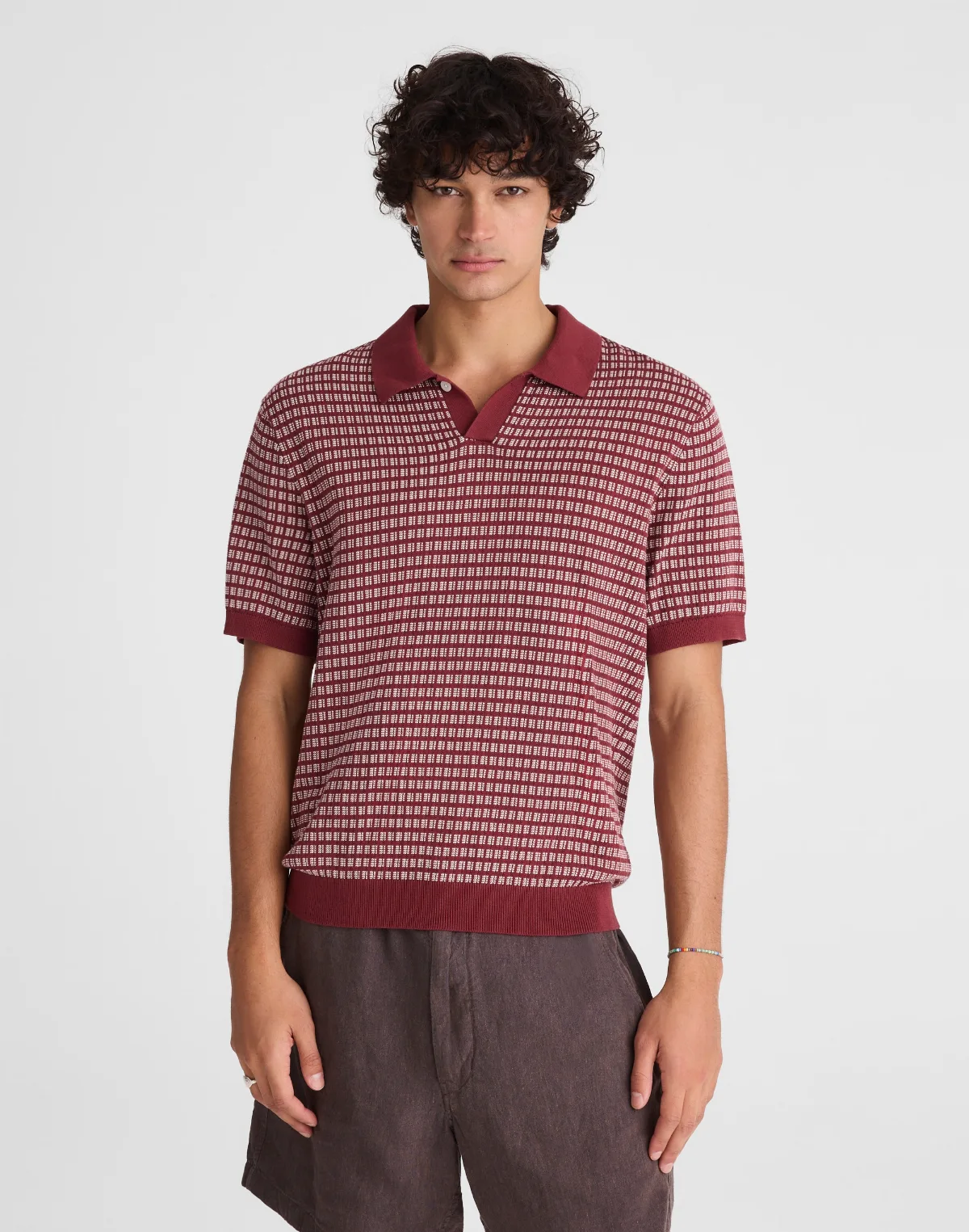 Single-Button Sweater Polo by MW