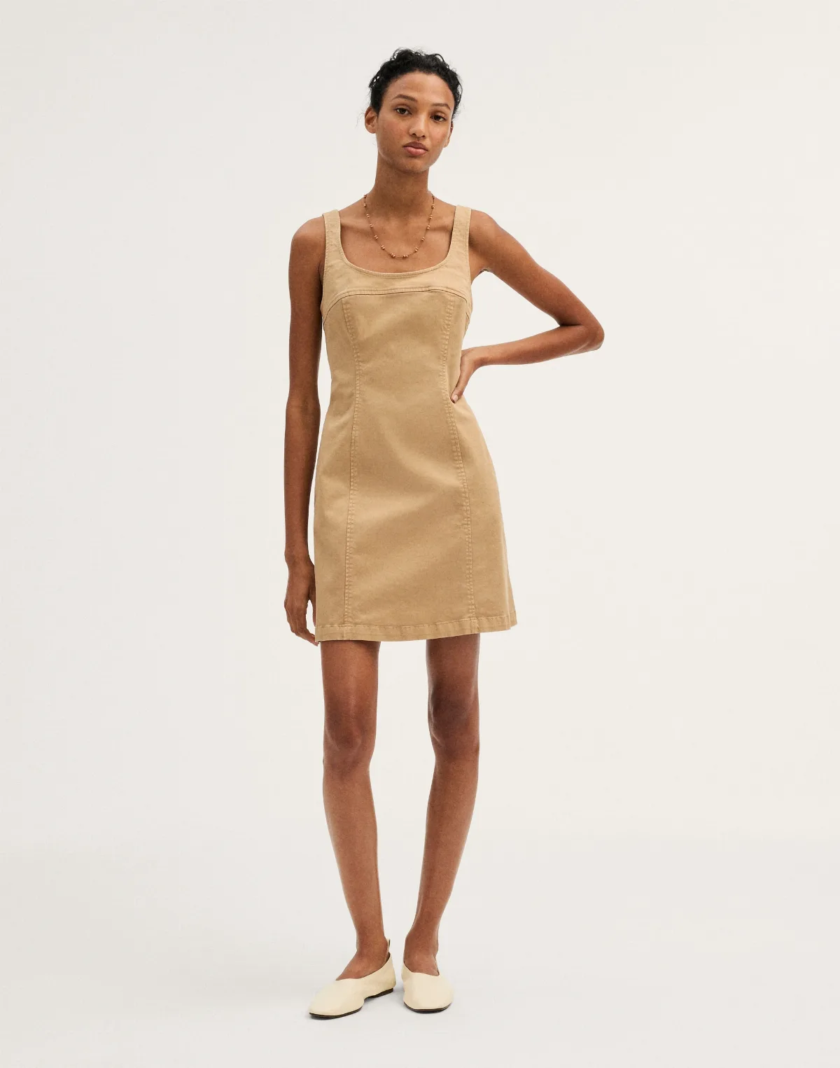 Seamed Squareneck Mini Dress by MW