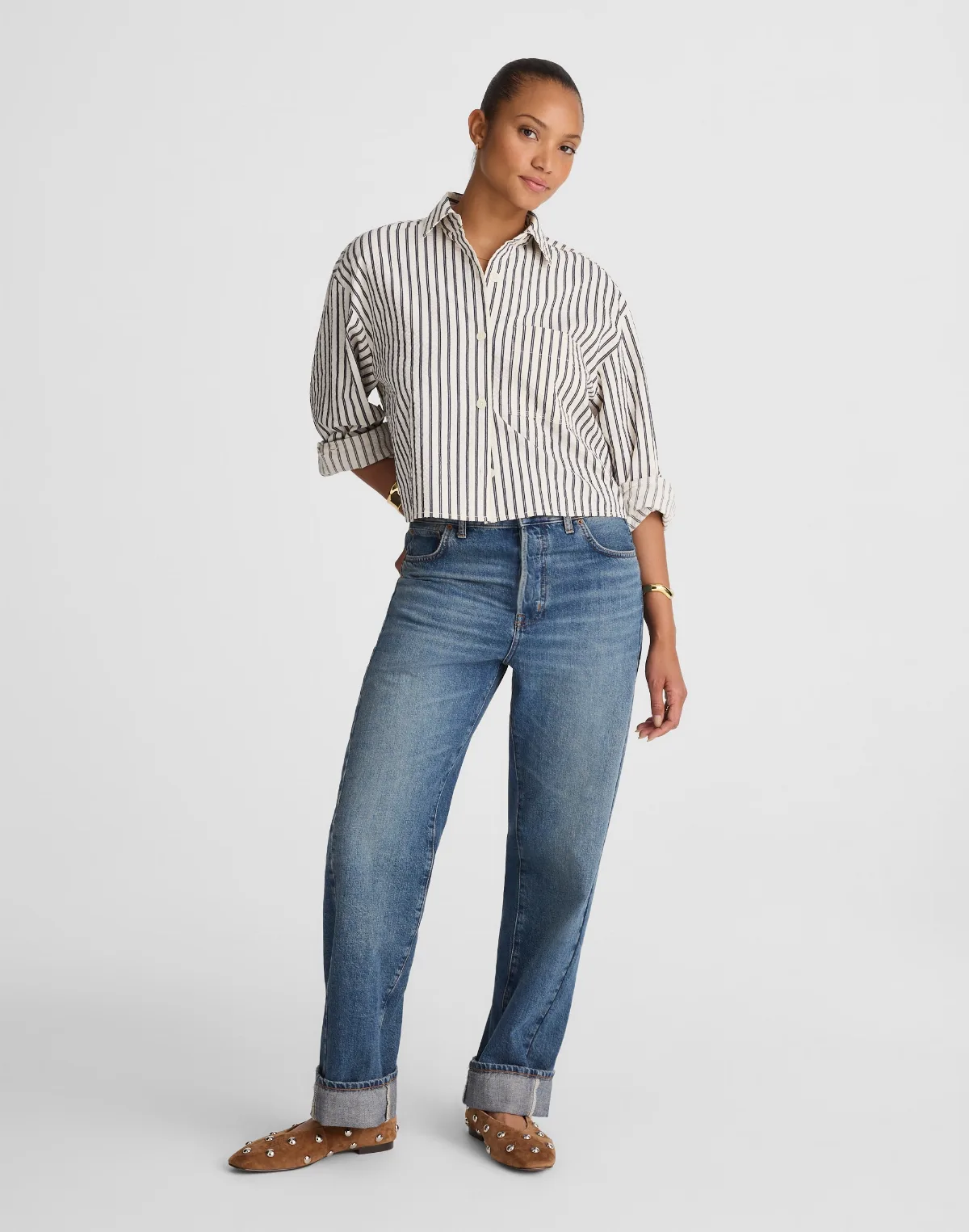 The Curvy Pieced Barrel-Leg Jean by MW