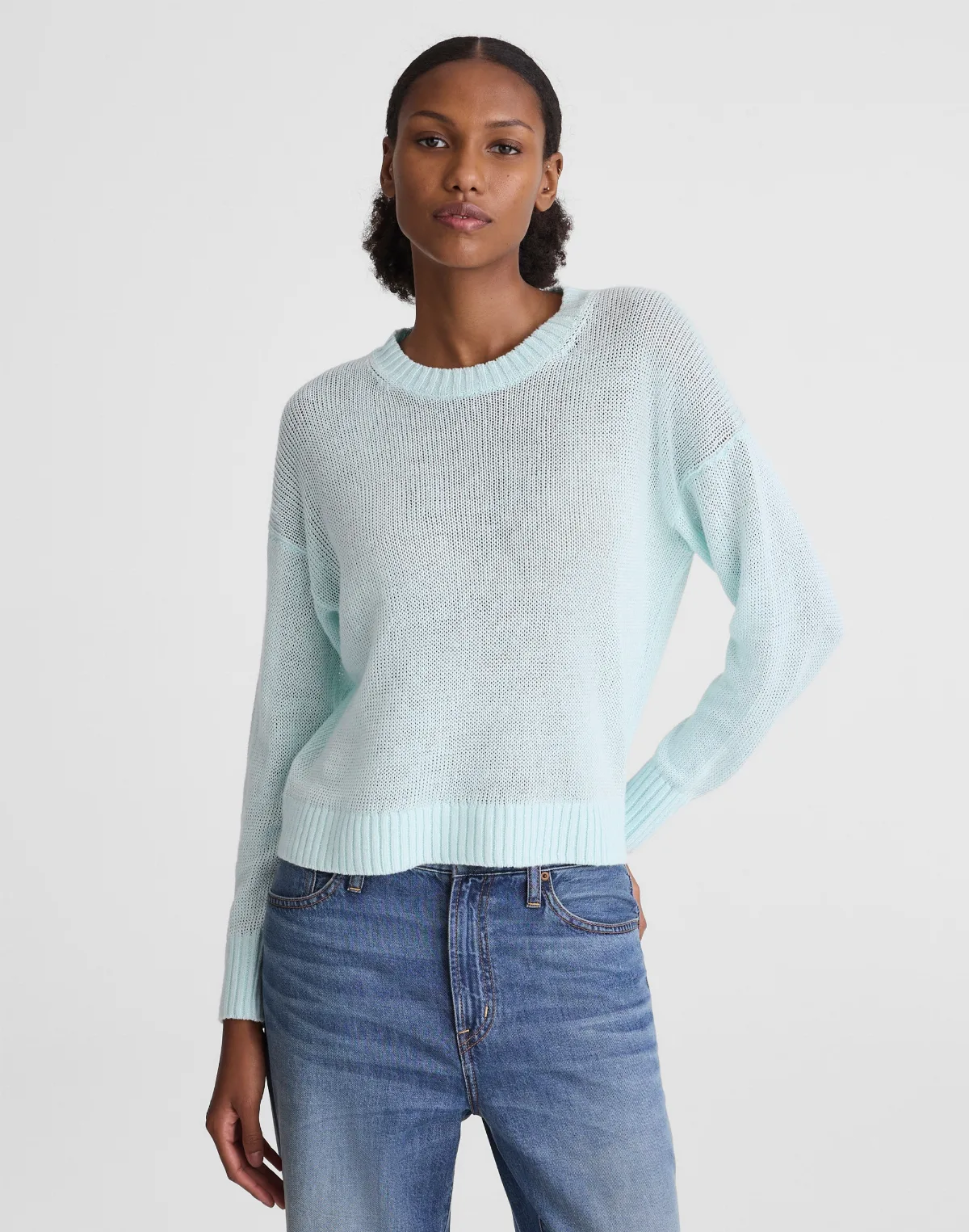 Linen Drop-Shoulder Sweater by MW