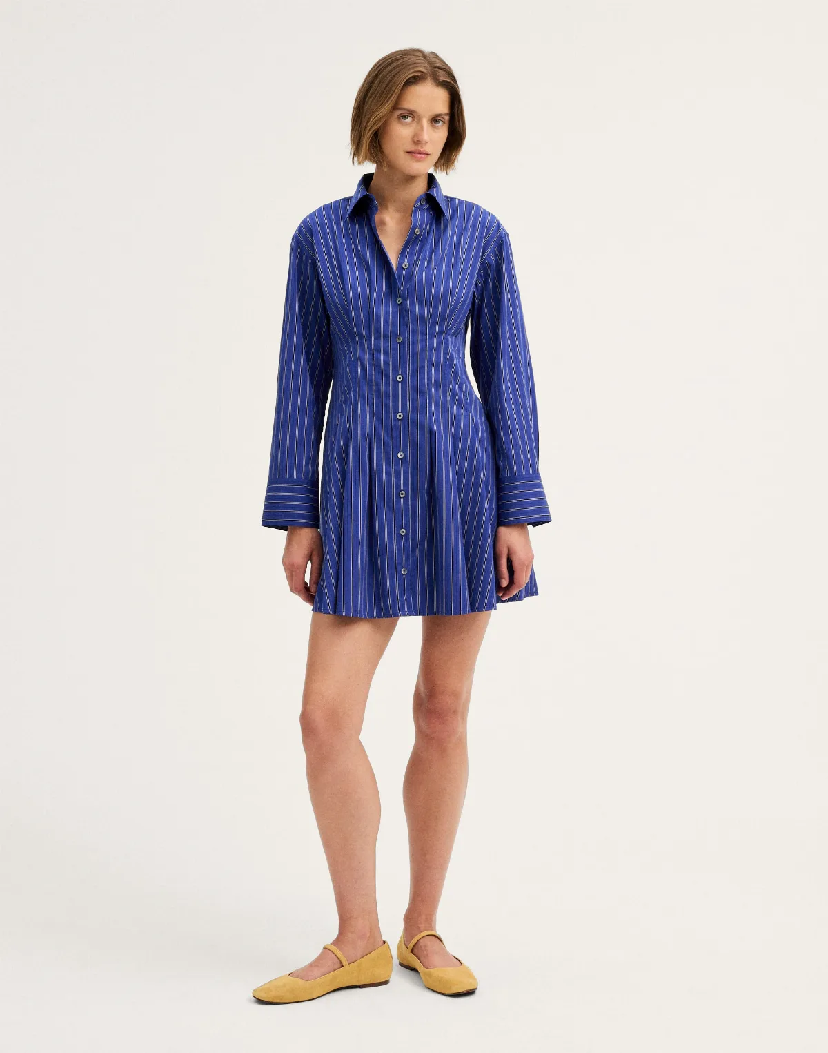 Seamed Mini Shirtdress
