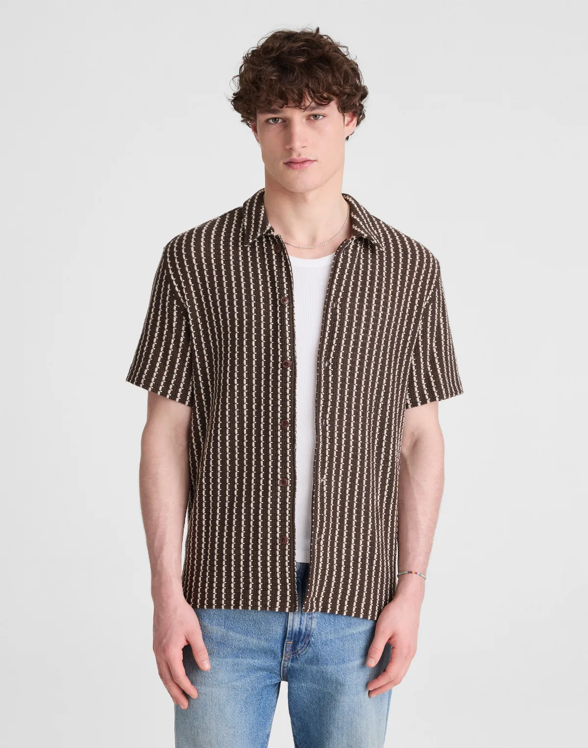 Textured-Knit Short-Sleeve Shirt