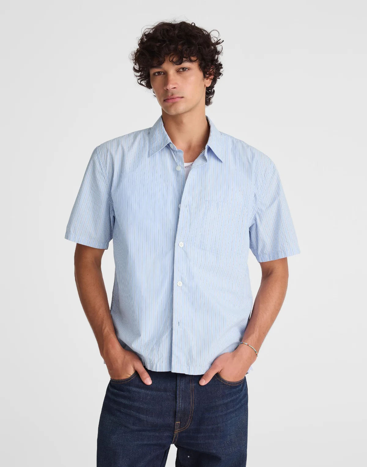 Boxy Cropped Shirt in Crisp Poplin by MW