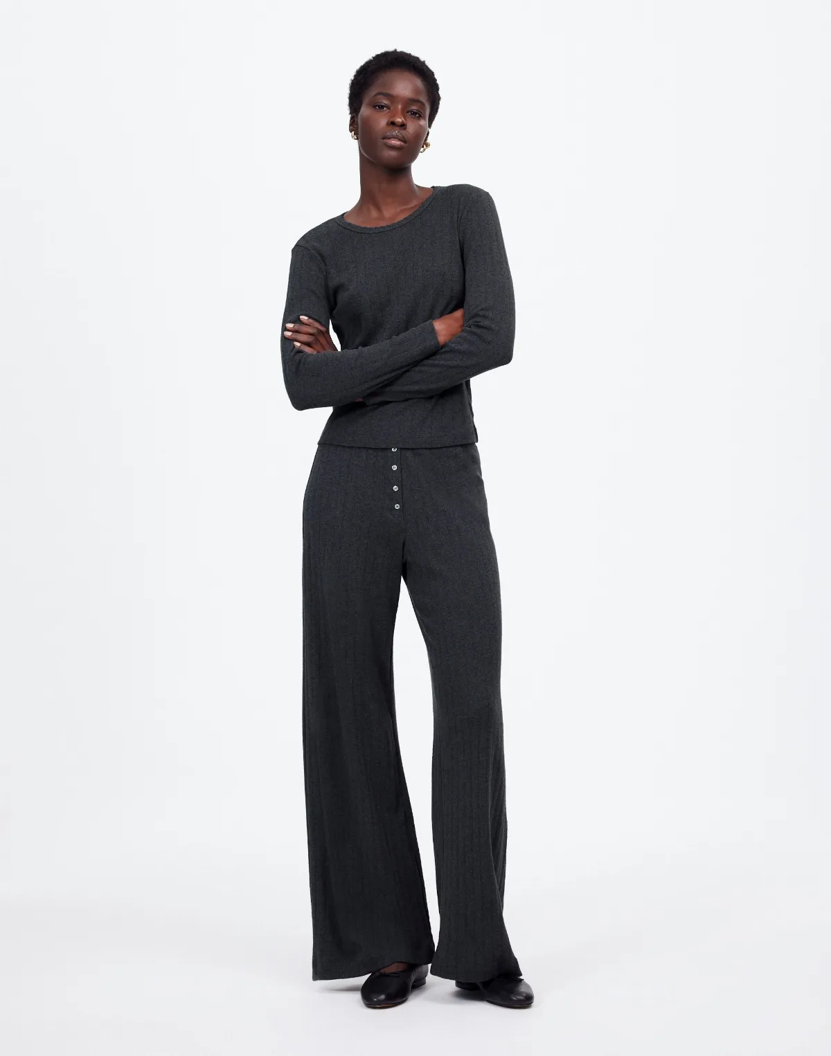 Madewell x LESET Pointelle Perfect Tee & Pant Set by MW
