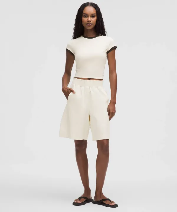 Stretch Woven Ruffle-Waist High-Rise Short 9" by lululemon