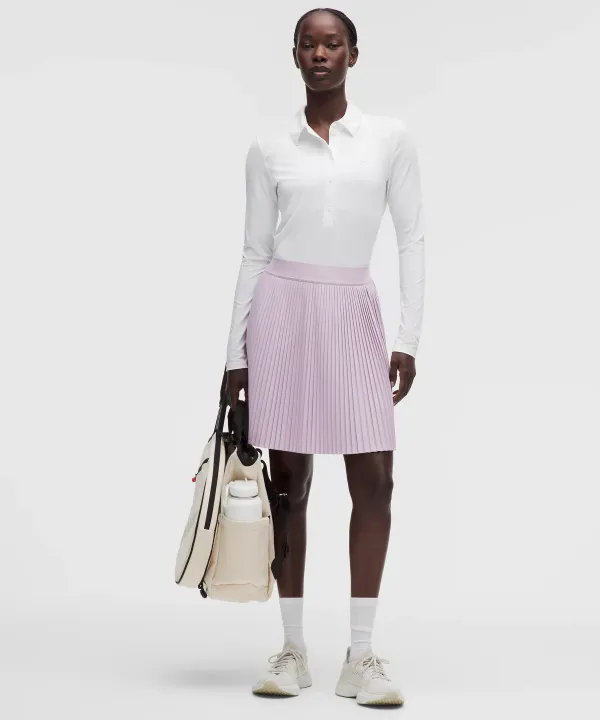 Pleated High-Rise Knee-Length Tennis Skirt