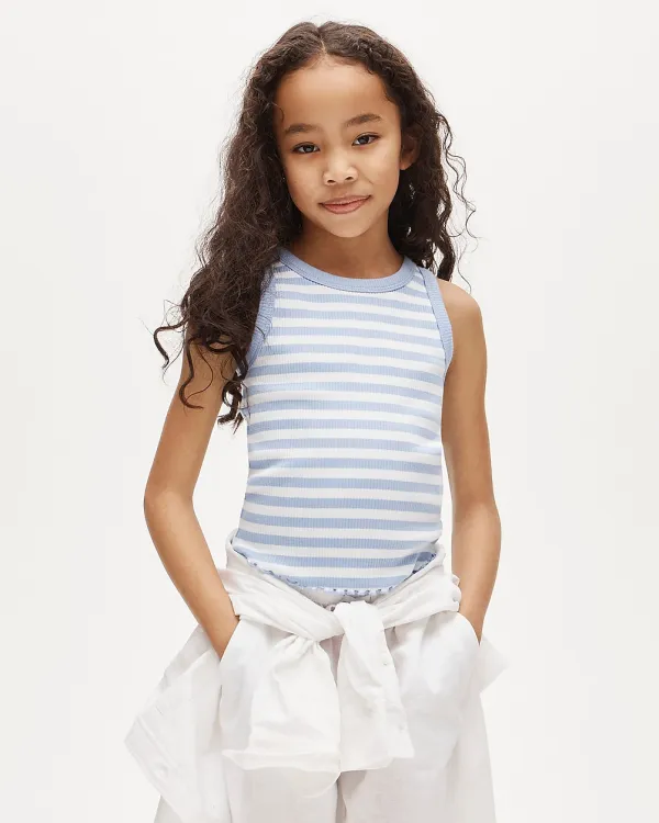 Everyday Tank Top in Vintage Rib Stripe by J.Crew