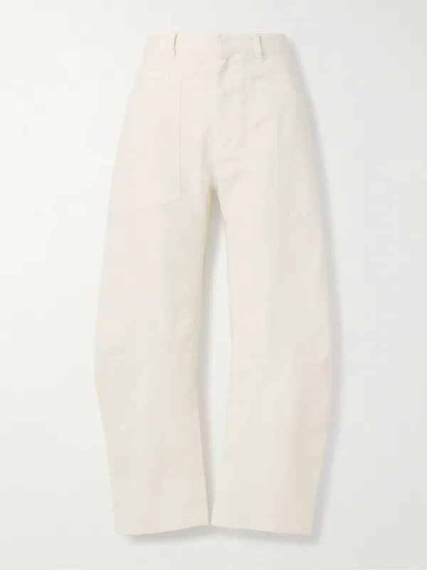 - Shon Cotton-blend Twill Barrel-leg Pants - by Nili Lotan