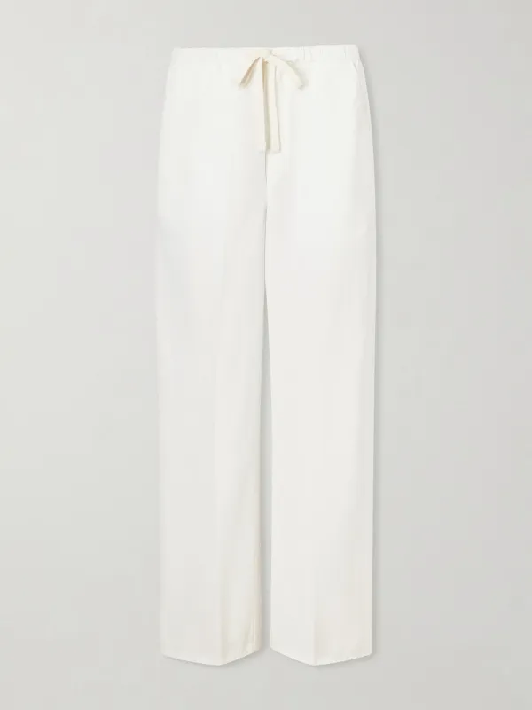 Aurora Cotton and Linen-Blend Wide-Leg Pants