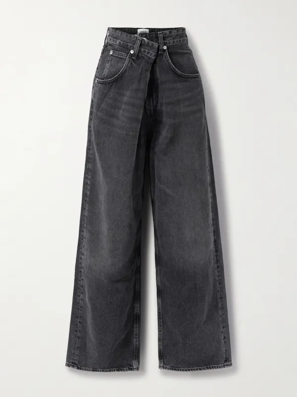 - Vana Draped Low-rise Wide-leg Jeans - by AGOLDE