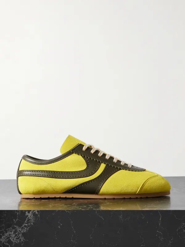 Leather-Trimmed Suede Sneakers