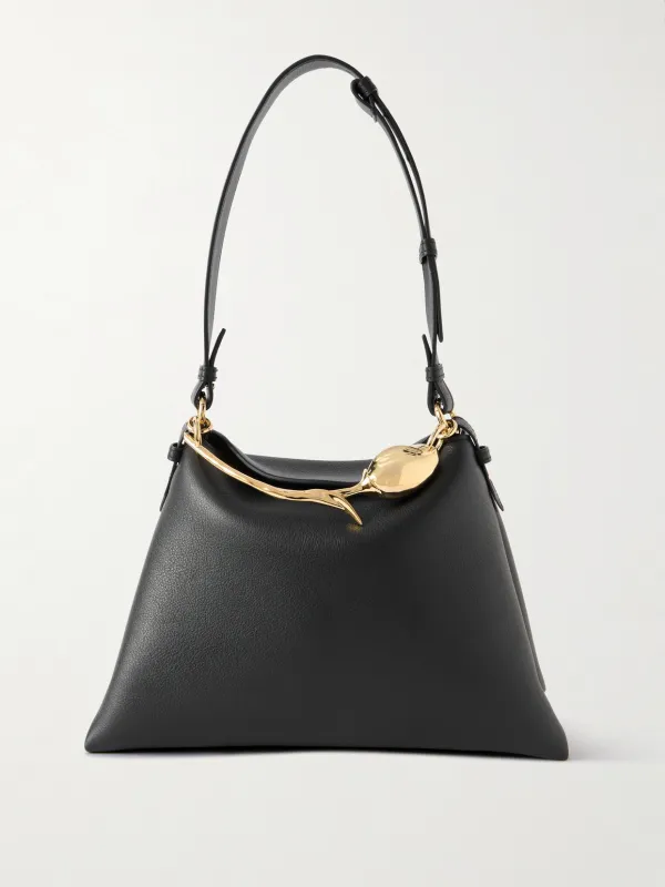 Bloom Large Embellished Textured-Leather Shoulder Bag