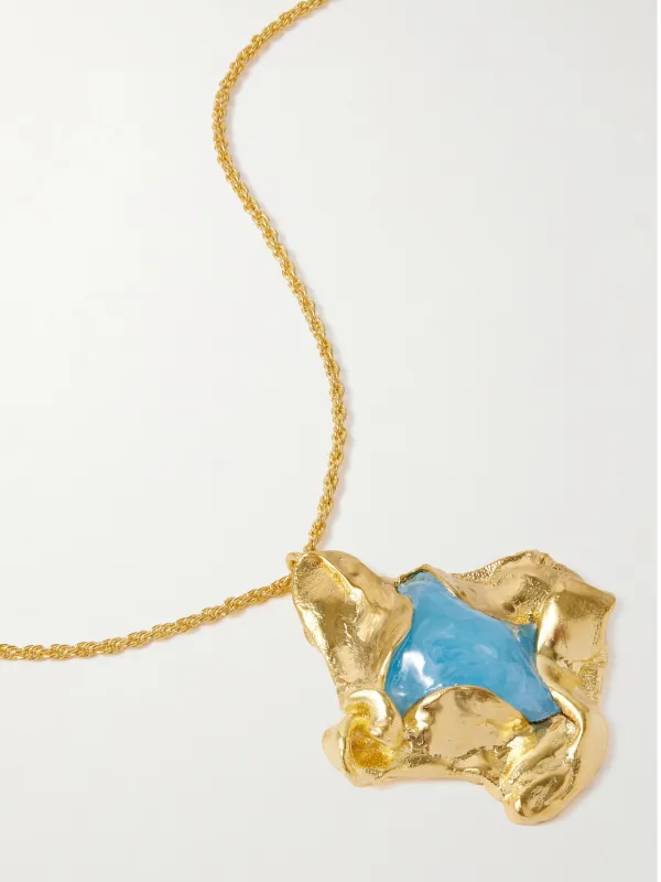 Gold-Plated and Resin Necklace