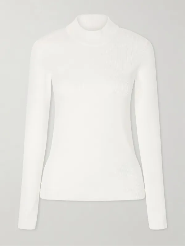 - Ribbed-knit Jersey Sweater - by Jil Sander