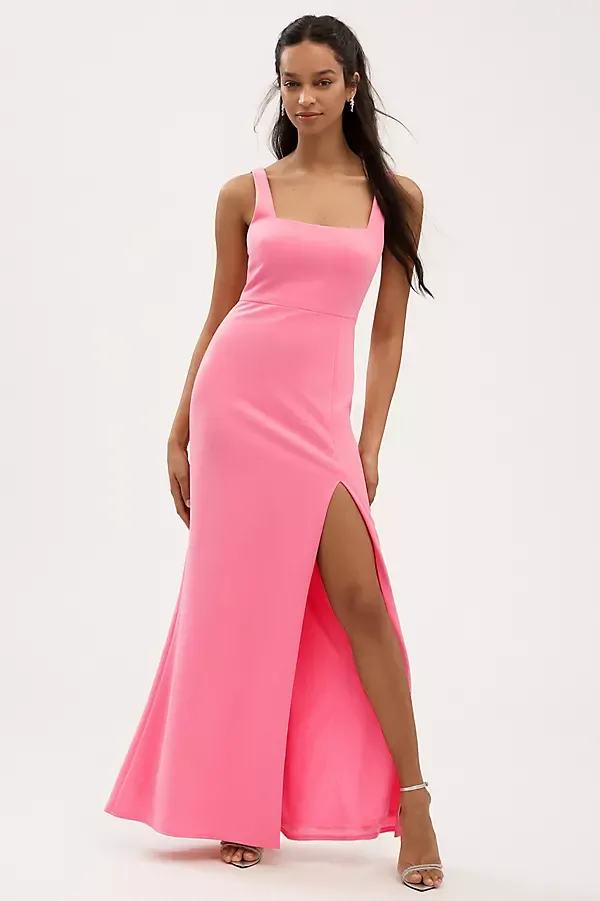 Blake Square-Neck Stretch Crepe Maxi Dress by BHLDN