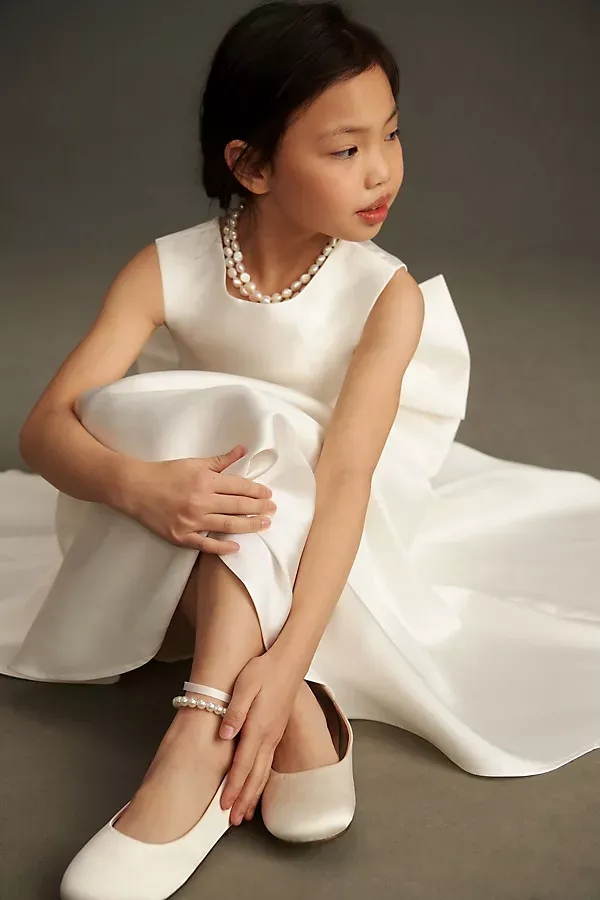 Pearl Flower Girl Flats by Princess Daliana