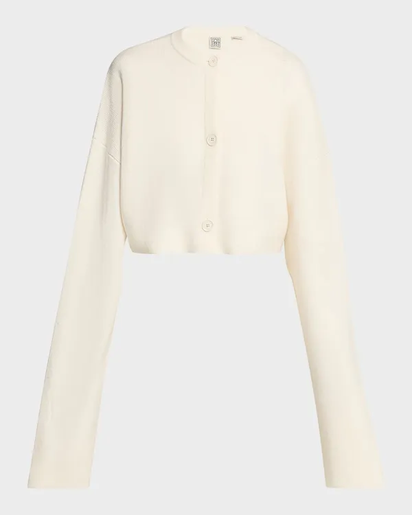 Cropped Oversized Wool Cardigan