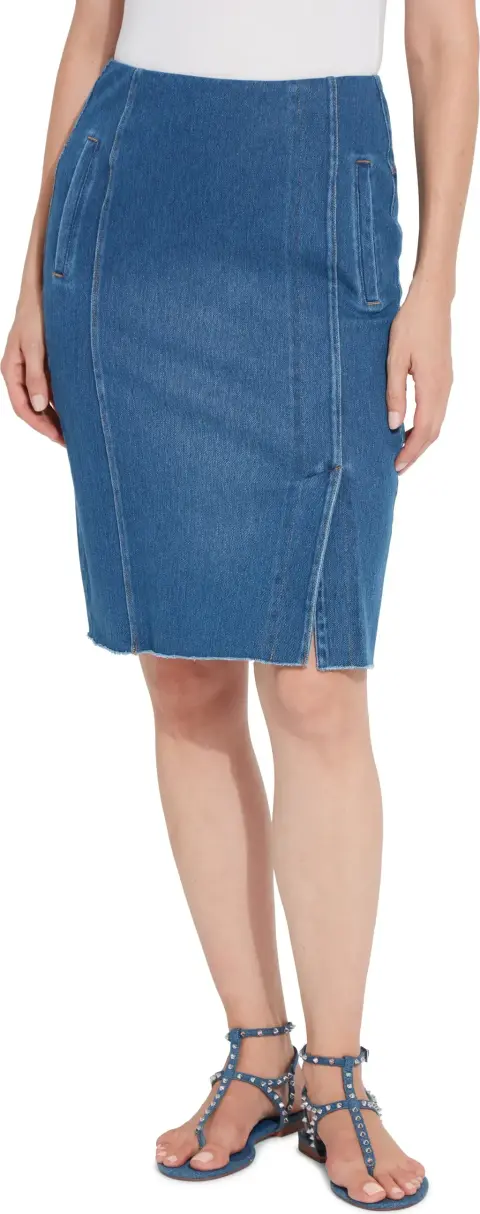 Lysse Lyssentials Lyrica Knit Denim Pencil Skirt